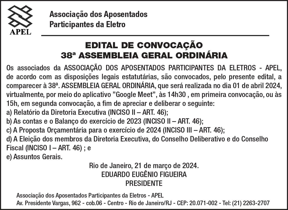 extra Edital de Convocação 2x7 20 03 2024 APEL